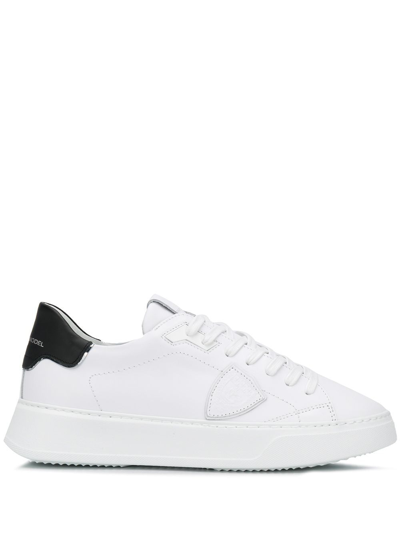 Philippe Model Temple Low Sneakers In White Leather