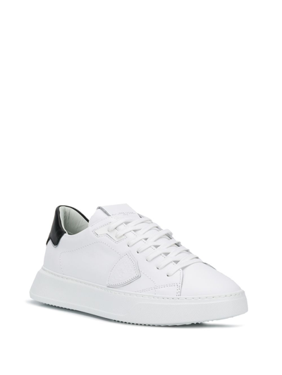 Philippe Model Temple Low Sneakers In White Leather