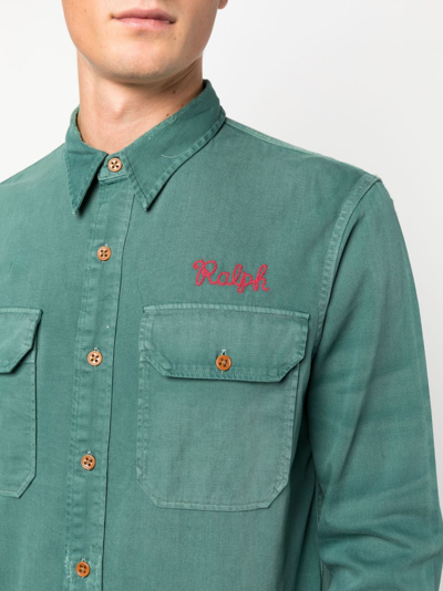 Shop Polo Ralph Lauren Denim Military Long Sleeve Sport Shirt