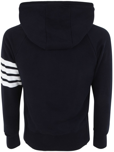 Shop Thom Browne Classic Full Zip Hoodie In Classic Loopback With Engineered 4 Bar