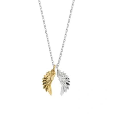 Shop Estella Bartlett - Wing Necklace In Gold And Silver