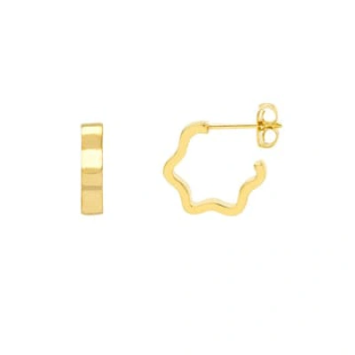 Shop Estella Bartlett - Flat Wave Hoop Gold Earrings