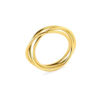 Shop Juulry Gold Plated Set Of Three Rings Ring Set Of 3