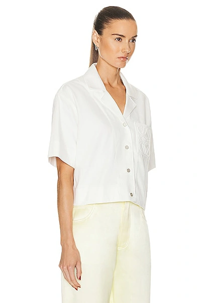 Shop Loewe Cropped Pyjama Blouse In White