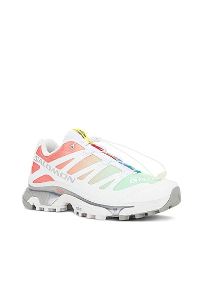 Shop Salomon Xt-4 Og Sneaker In White  Green Ash  & Coral