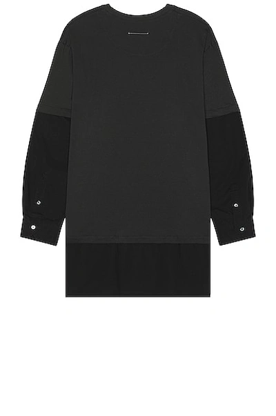 Shop Mm6 Maison Margiela Long Sleeve T-shirt In Anthracite
