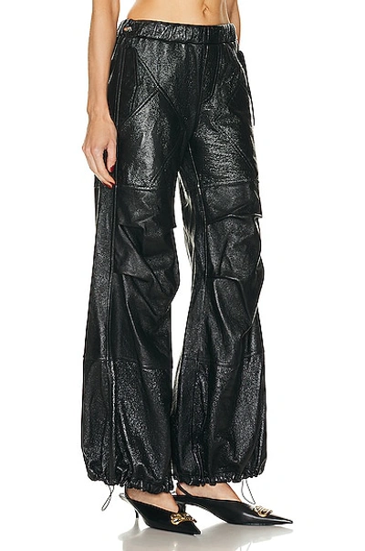 Shop Andreädamo Wet Leather Cargo Pant In Wet Black