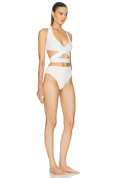 Shop Alaïa Criss Cross Bikini Set In Blanc