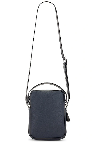 Shop Tom Ford Double Zip Messenger Bag In Midnight Blue & Black