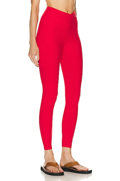 Shop Beyond Yoga Spacedye At Your Leisure High Waisted Midi Legging In Candy Apple Red Heather