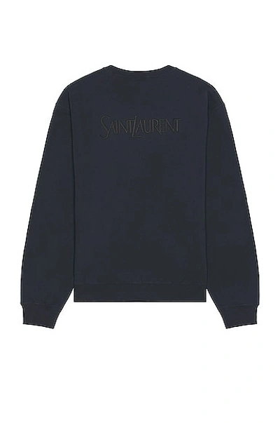 Shop Saint Laurent Loose Sweater In Blue Petrol Fonce