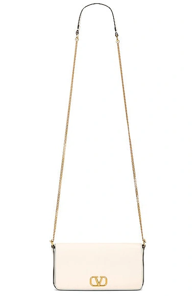 Shop Valentino V Logo Signature Pouch In Light Ivory