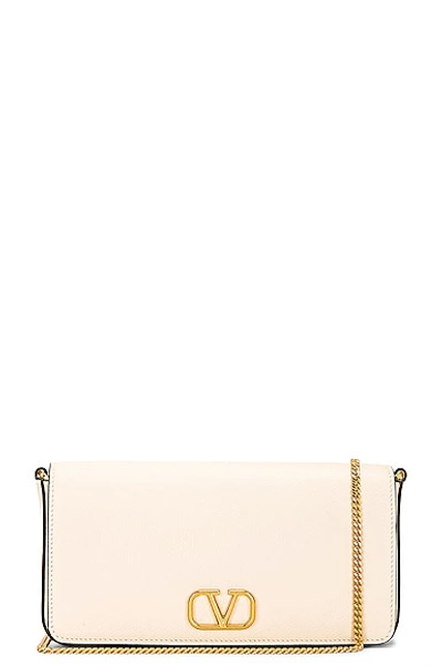 Shop Valentino V Logo Signature Pouch In Light Ivory