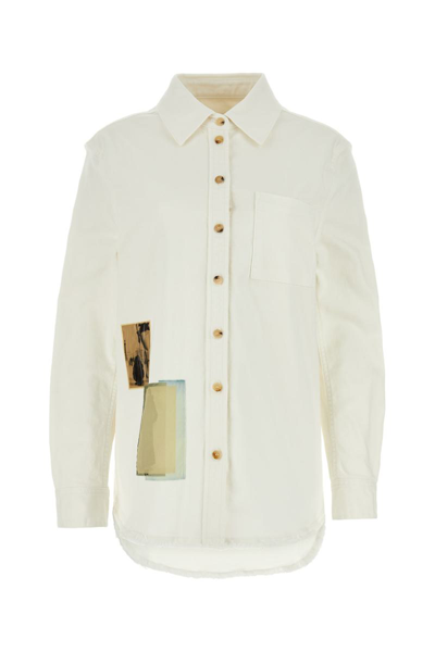 Lanvin Women's Stretch Denim Shirt In Opticwhite