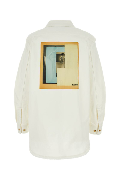 Lanvin Women's Stretch Denim Shirt In Opticwhite