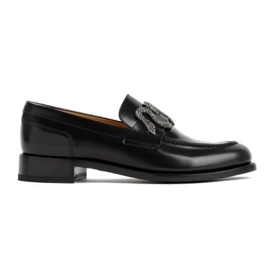 Shop René Caovilla Rene' Caovilla  Calf Leather Loafers Shoes In Black