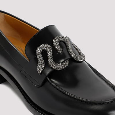 Shop René Caovilla Rene' Caovilla  Calf Leather Loafers Shoes In Black