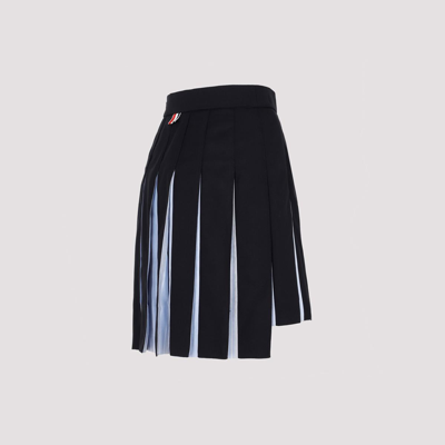 Shop Thom Browne Thigh Lenght Classic Pleated Skirt In Blue