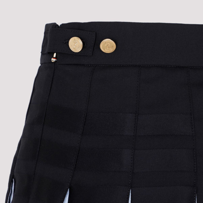 Shop Thom Browne Thigh Lenght Classic Pleated Skirt In Blue