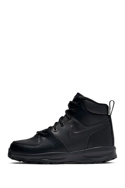 Shop Nike Kids' Manoa Mid Sneaker In 001 Black/black