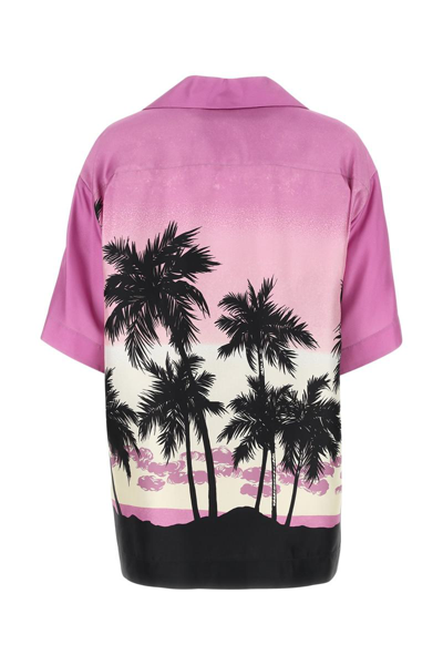Shop Palm Angels Shirts In Purplebl