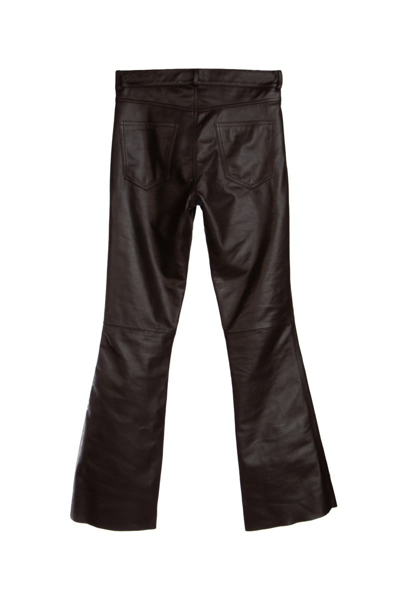 Simonetta Ravizza Wide Leg Leather Pants In Coffee