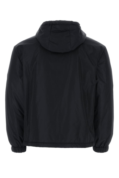 Valentino Navy Blue Nylon Jacket In 598