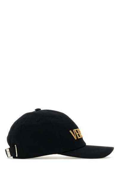 Shop Versace Hats In Blackoro