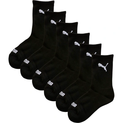 Shop Puma Boys' Crew Socks (3 Pairs) In Black