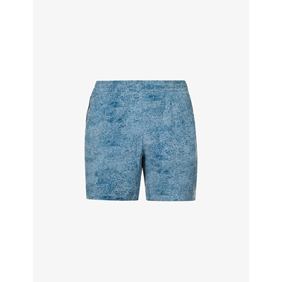 Shop Lululemon Men's Chambray Multi Pace Breaker 7” Zipped-pocket Stretch Recycled-polyester Shorts