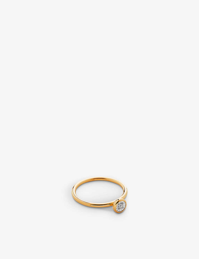 Shop Monica Vinader Women's Yellow Gold Diamond Essential 18ct Yellow Gold-plated Vermeil Silver And 0.05