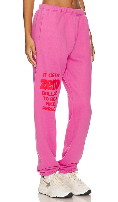 The Mayfair Group Nice Person Graphic Sweatpants In Pink