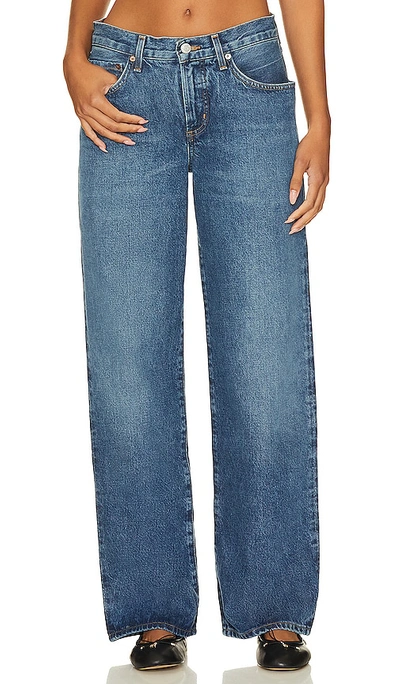 Agolde Light Blue Straight Boyfriend Jeans In Denim In Ambition
