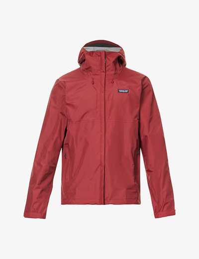 Shop Patagonia Torrentshell 3l Brand-patch Regular-fit Recycled-nylon Hooded Jacket In Wax Red