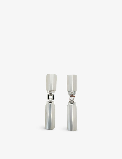 Shop Jennifer Gibson Jewellery Womens Silver Pre-loved Givenchy Rhodium-plated Metal Clip-on Earrings