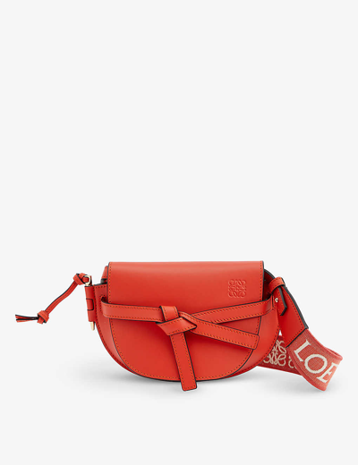 Shop Loewe Women's Sunrise Orange Gate Dual Mini Leather Cross-body Bag