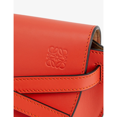 Shop Loewe Women's Sunrise Orange Gate Dual Mini Leather Cross-body Bag