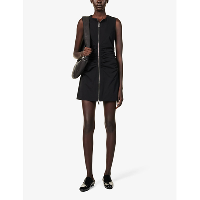 Shop Wynn Hamlyn Women's Black Zipper Slim-fit Recycled Polyester-blend Mini Dress