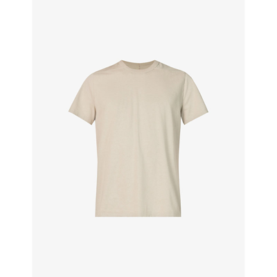Shop Rick Owens Mens Pearl Short Level Exposed-seam Cotton-jersey T-shirt