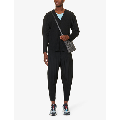 Issey Miyake Black Basics Cardigan In Black