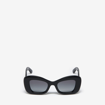 Shop Alexander Mcqueen Bold Cat-eye Sunglasses In Black/grey