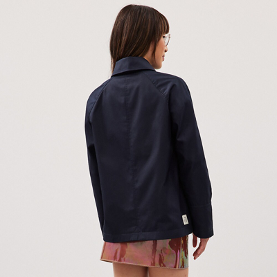 Coach Upcrafted Garden Applique Jacket In Raven Blue Multi