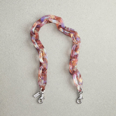 Shop Coach Short Chain Strap In 70% Recycled Resin In Purple Multi