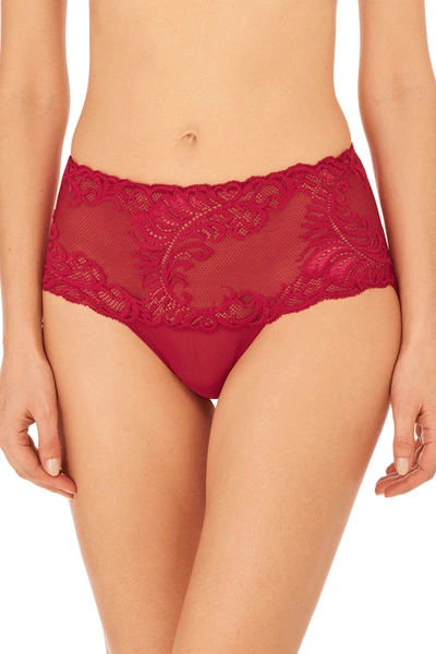 Shop Natori Feathers Girl Brief Panty In Pomegranate