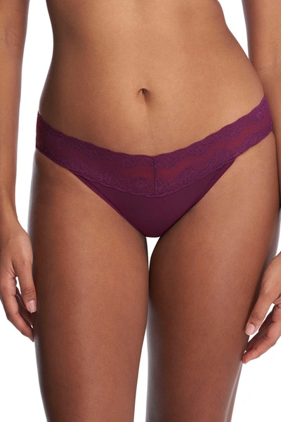 Shop Natori Bliss Perfection Soft & Stretchy V-kini Panty Underwear In Deep Plum