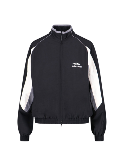 Shop Balenciaga "3b Sport Icon Regular" Sports Jacket In Black  