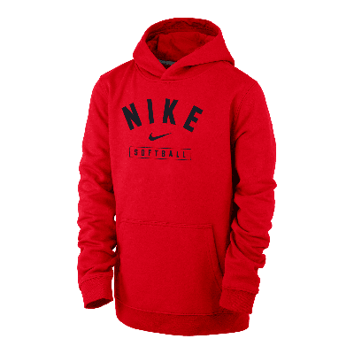 Shop Nike Big Kids' Softball Pullover Hoodie In Red