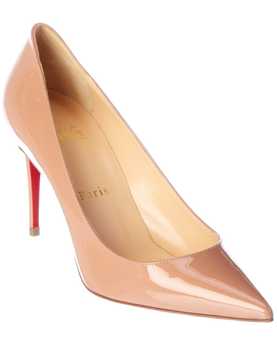 Shop Christian Louboutin So Kate 85 Patent Pump In Beige