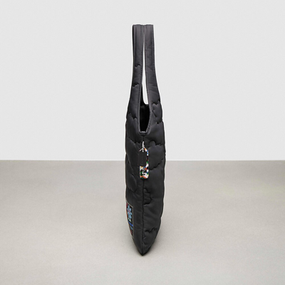 Coach Topia Loop Quilted Cloud Tote In Black