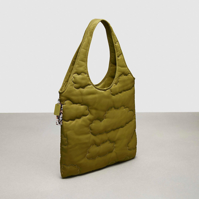 Coach Topia Loop Quilted Cloud Tote In Olive Green